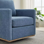 Fauteuil d'appoint moderne pivotant à 360° Okak, fauteuil d'appoint carré rembourré de 78 cm de large et canapé-lit simple confortable, fauteuil de salon.
