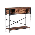 VECELO Table console vintage avec tiroir, Table de couloir avec étagères rectangulaires, Table de canapé de 80 cm de hauteur, Marron