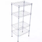 Étagère de rangement à 4 niveaux en métal acier Karl Home, couleur argent