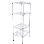 Étagère de rangement à 4 niveaux en métal acier Karl Home, couleur argent