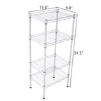 Étagère de rangement à 4 niveaux en métal acier Karl Home, couleur argent
