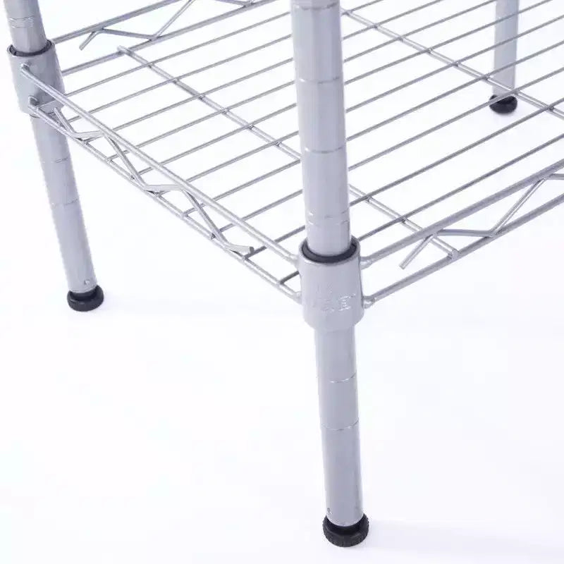 Étagère de rangement à 4 niveaux en métal acier Karl Home, couleur argent