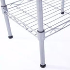 Étagère de rangement à 4 niveaux en métal acier Karl Home, couleur argent