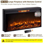 Meuble TV de cheminée SinCiDo 52, meuble TV avec cheminée, meuble de rangement escamotable, télécommande, flamme 3D réaliste réglable
