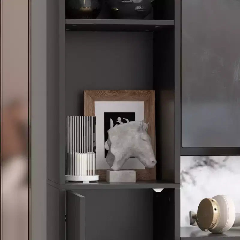 Meuble TV de divertissement moderne et minimaliste Famapy : Design moderne avec console multimédia à grand rangement, étagère TV flottante
