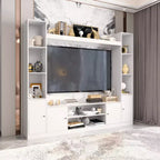 Meuble TV de divertissement moderne et minimaliste Famapy : Design moderne avec console multimédia à grand rangement, étagère TV flottante
