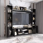 Meuble TV de divertissement moderne et minimaliste Famapy : Design moderne avec console multimédia à grand rangement, étagère TV flottante