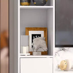 Meuble TV de divertissement moderne et minimaliste Famapy : Design moderne avec console multimédia à grand rangement, étagère TV flottante
