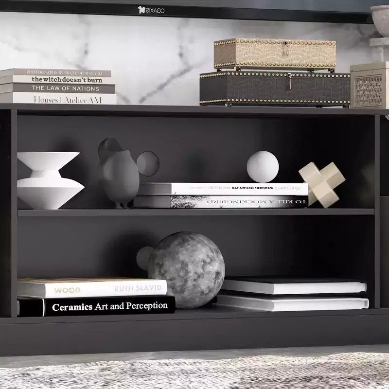 Meuble TV de divertissement moderne et minimaliste Famapy : Design moderne avec console multimédia à grand rangement, étagère TV flottante