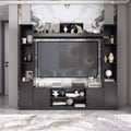 Meuble TV de divertissement moderne et minimaliste Famapy : Design moderne avec console multimédia à grand rangement, étagère TV flottante