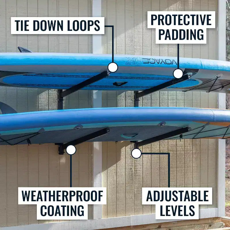 StoreYourBoard Rangement SUP et Planche de Surf Sandbridge | Rack d'extérieur réglable | 2 Niveaux