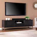Meuble TV/multimédia en bois de récupération Dessingham – Noir – SEI