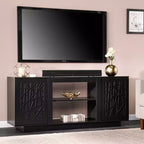 Console multimédia Delgrave avec rangement - Noir - SEI