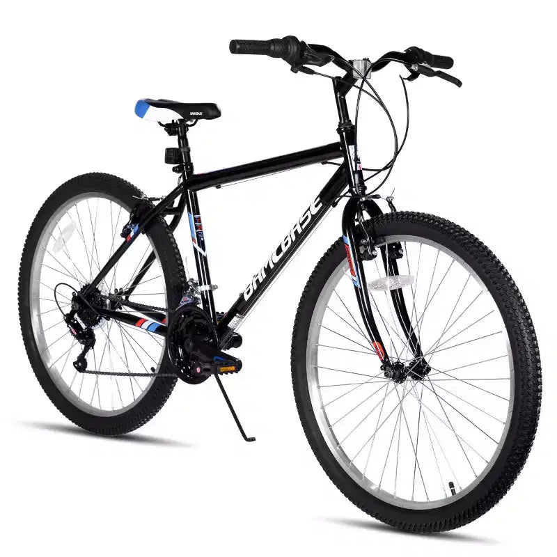 BAMCBASE 24 26 Mountain Bike, 18 Speeds High-Carbon Steel Frame, Sport Cycling MTB Bicycle for Adult