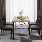 Ensemble Table et Chaises de Salle à Manger pour 4 Personnes, Table à Manger Rectangulaire avec 4 Chaises Rembourrées pour Petits Espaces, Appartement, Petit Déjeuner