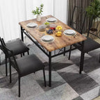 Ensemble Table et Chaises de Salle à Manger pour 4 Personnes, Table à Manger Rectangulaire avec 4 Chaises Rembourrées pour Petits Espaces, Appartement, Petit Déjeuner
