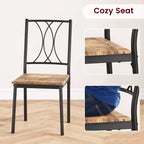 Ensemble Table et Chaises de Salle à Manger pour 4 Personnes, Table à Manger Rectangulaire avec 4 Chaises Rembourrées pour Petits Espaces, Appartement, Petit Déjeuner