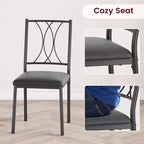 Ensemble Table et Chaises de Salle à Manger pour 4 Personnes, Table à Manger Rectangulaire avec 4 Chaises Rembourrées pour Petits Espaces, Appartement, Petit Déjeuner