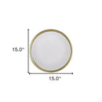 Miroir d'appoint rond texturé en fer doré encadré HomeRoots 15