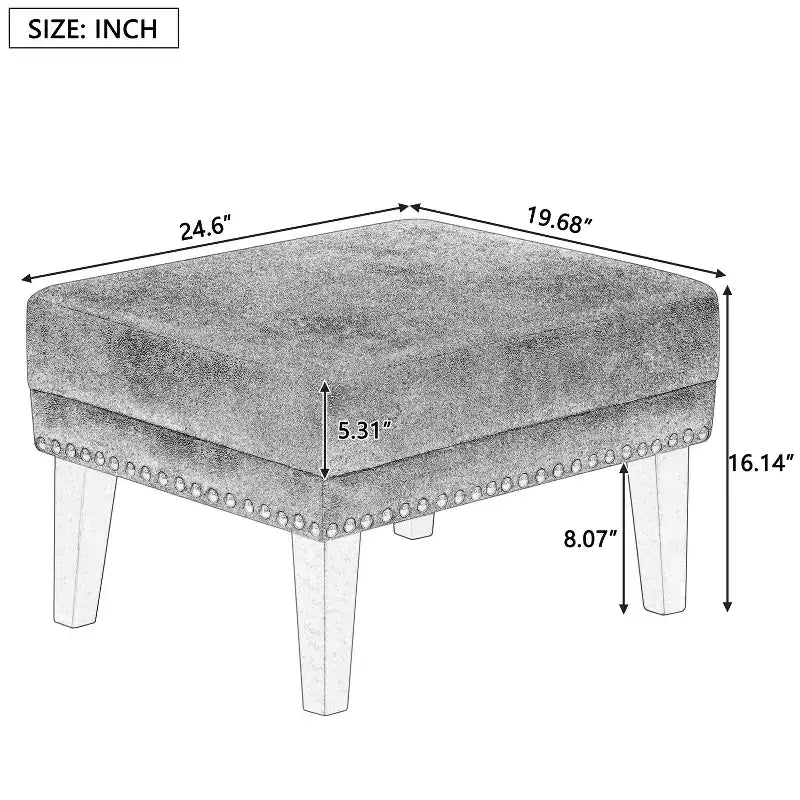 Christopher Knight Home Templin Pouf rembourré vintage avec garniture cloutée