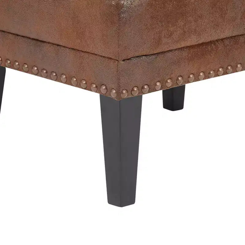 Christopher Knight Home Templin Pouf rembourré vintage avec garniture cloutée