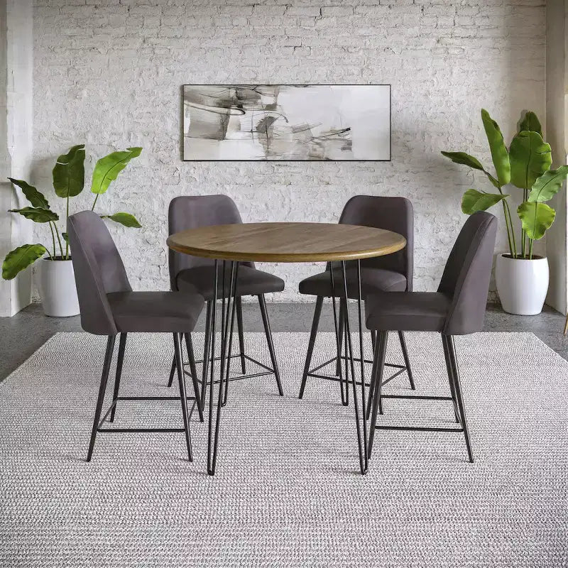Jofran, tabouret de bar à hauteur de comptoir en similicuir d'inspiration milieu de siècle (ensemble de 2)