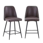 Jofran, tabouret de bar à hauteur de comptoir en similicuir d'inspiration milieu de siècle (ensemble de 2)