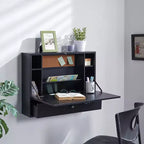 Bureau mural pour ordinateur portable - Noir - SEI