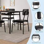 Ensemble de salle à manger 3 pièces pour 2 personnes avec table carrée, étagère de rangement, cadre métallique et chaises rembourrées, parfait pour les petits espaces, les appartements et les cuisines.