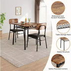 Ensemble de salle à manger 3 pièces pour 2 personnes avec table carrée, étagère de rangement, cadre métallique et chaises rembourrées, parfait pour les petits espaces, les appartements et les cuisines.