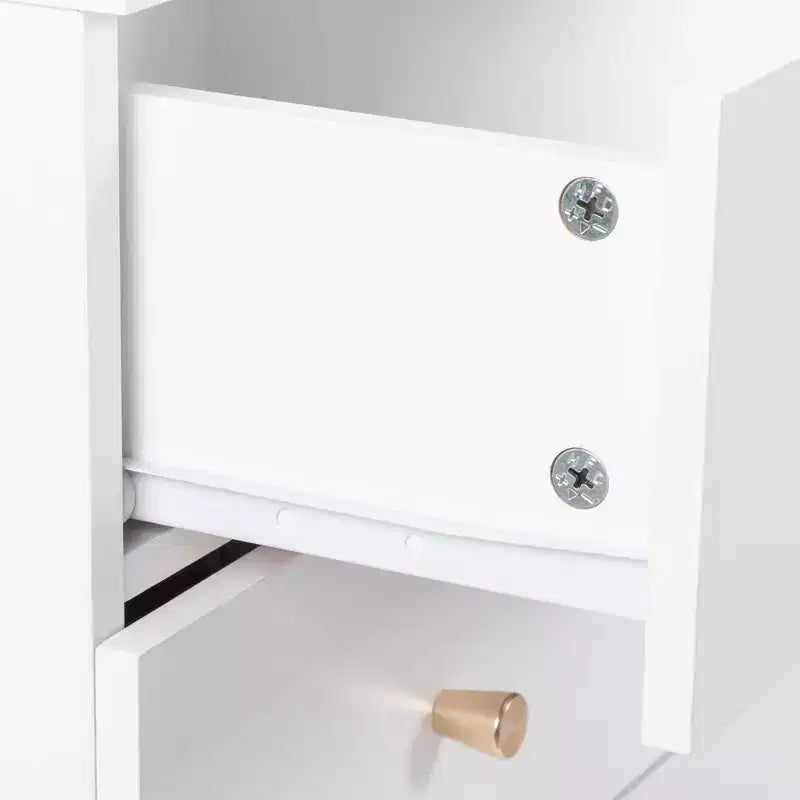 Karl Home 5-Drawer White Particle Board 25.98in. W Chest of Drawer