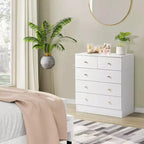 Commode à 5 tiroirs Karl Home en panneaux de particules blancs de 66 cm de large