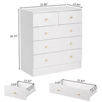Commode à 5 tiroirs Karl Home en panneaux de particules blancs de 66 cm de large