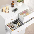 Commode à 5 tiroirs Karl Home en panneaux de particules blancs de 66 cm de large