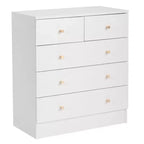 Commode à 5 tiroirs Karl Home en panneaux de particules blancs de 66 cm de large