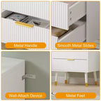 Commode à 3 tiroirs avec rangement, 72,423,615,4 cm, avec poignées en métal, table de chevet minimaliste moderne avec pieds en métal, armoire de rangement