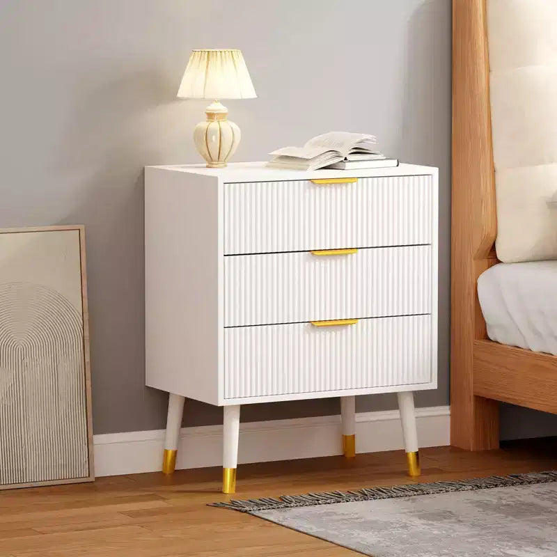 Commode à 3 tiroirs avec rangement, 72,423,615,4 cm, avec poignées en métal, table de chevet minimaliste moderne avec pieds en métal, armoire de rangement