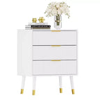 Commode à 3 tiroirs avec rangement, 72,423,615,4 cm, avec poignées en métal, table de chevet minimaliste moderne avec pieds en métal, armoire de rangement