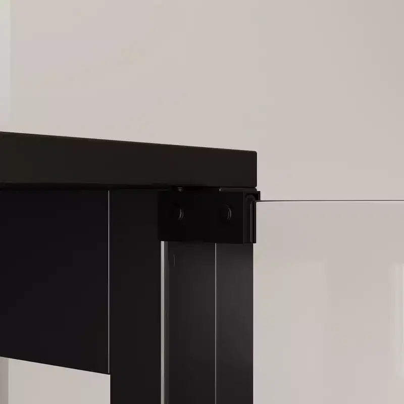 Famapy Vitrine en verre trempé 31,5x65 avec lumières à capteur de mouvement, armoire de rangement noire à 4 portes, grande vitrine, bibliothèque, buffet, garde-manger