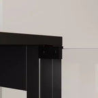 Famapy Vitrine en verre trempé 31,5x65 avec lumières à capteur de mouvement, armoire de rangement noire à 4 portes, grande vitrine, bibliothèque, buffet, garde-manger