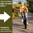 Vélo électrique pour adultes, Ebike pliant avec pneus larges 20 x 4.0, batterie amovible 500W 48V et 7 vitesses, idéal pour les trajets quotidiens