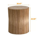 Tables basses et d'appoint cylindriques Okak au design texturé en forme de tonneau Styles Mid-Century Modern, Industriel, Brutaliste 16 ou 24H (Lot de 1 ou 2)