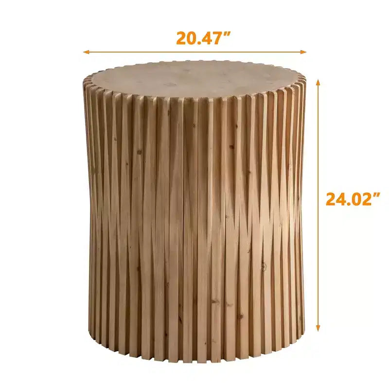 Tables basses et d'appoint cylindriques Okak au design texturé en forme de tonneau Styles Mid-Century Modern, Industriel, Brutaliste 16 ou 24H (Lot de 1 ou 2)