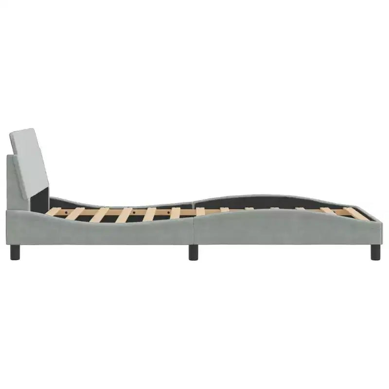 vidaXL Cadre de lit avec tête de lit Sommier tapissier Meubles de chambre Velours - Gris clair Jumeau