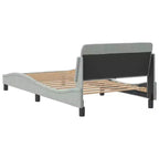 vidaXL Cadre de lit avec tête de lit Sommier tapissier Meubles de chambre Velours - Gris clair Jumeau