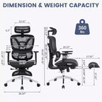 Chaise de bureau ergonomique Acekool