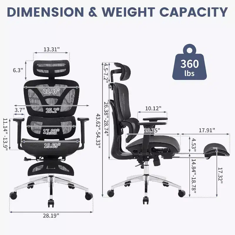 Chaise de bureau ergonomique Acekool