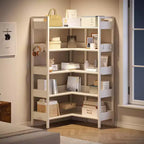 Bibliothèque d'angle, étagère d'angle convertible à 5 niveaux, étagère de rangement en forme de L pour bureau à domicile, salon, bureau d'étude
