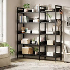 Bibliothèque d'angle, étagère d'angle convertible à 5 niveaux, étagère de rangement en forme de L pour bureau à domicile, salon, bureau d'étude