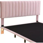 Acekool Modern Queen Size Floating Bed Frame with Motion Sensor Night Lights, Upholstered Platform, Noise-Free, Beige